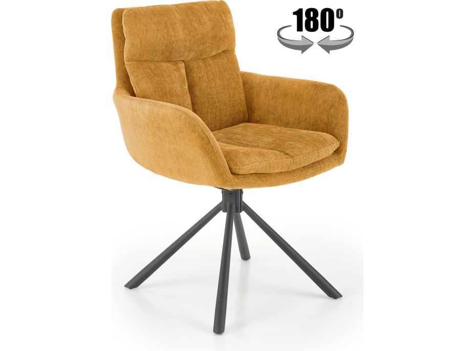 Jídelní otočné křesílko HAYES - hořčicově žluté