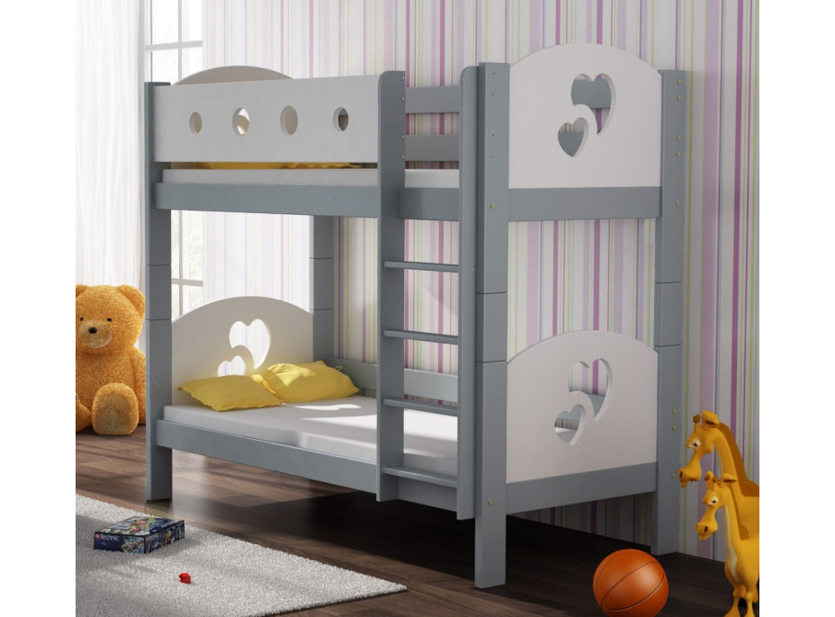 Dětská patrová postel z masivu MOLI (2) - 180x80 cm