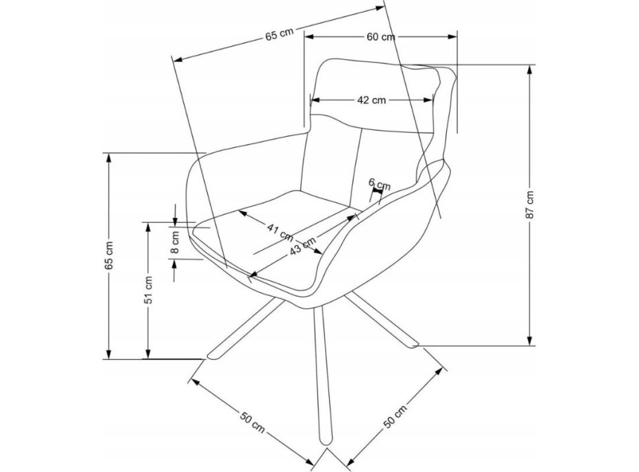 Jídelní otočné křesílko HAYES - hořčicově žluté