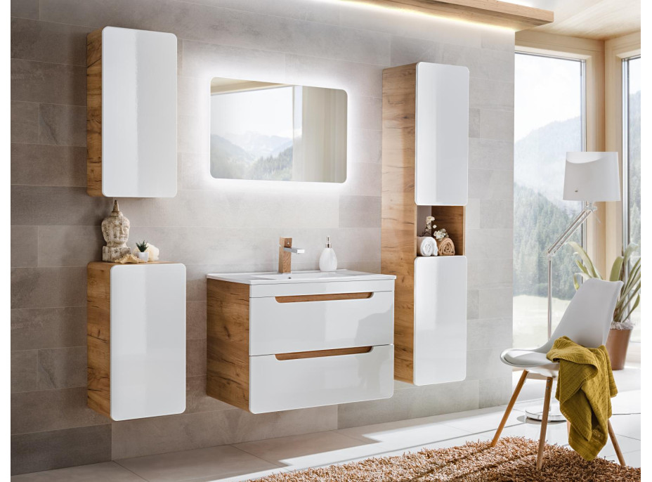 Koupelnová závěsná skříňka pod umyvadlo BÁRA 80 cm