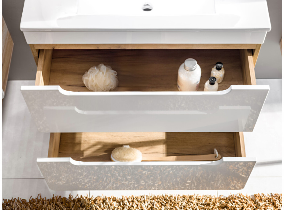 Koupelnová závěsná skříňka pod umyvadlo BÁRA 80 cm