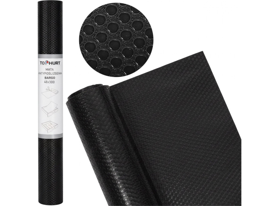 Protiskluzová podložka do zásuvky BARGO 48 x 300 cm - černá