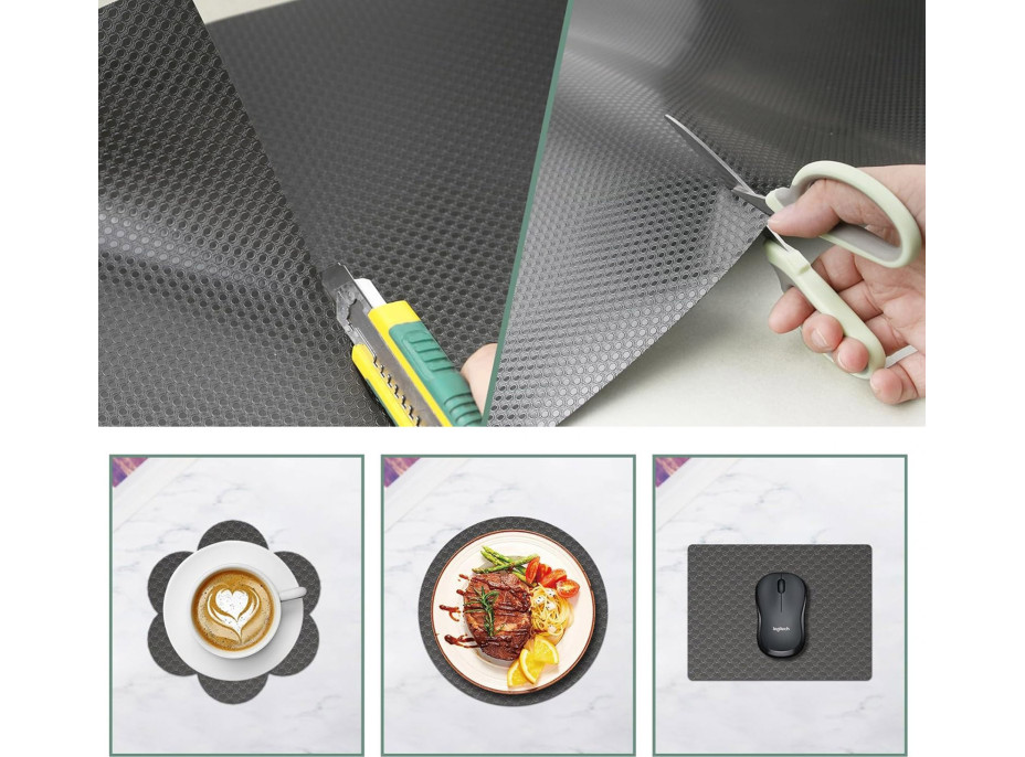 Protiskluzová podložka do zásuvky BARGO 48 x 300 cm - šedá