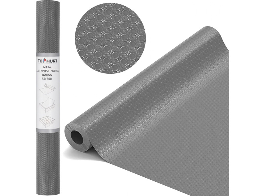 Protiskluzová podložka do zásuvky BARGO 48 x 300 cm - šedá