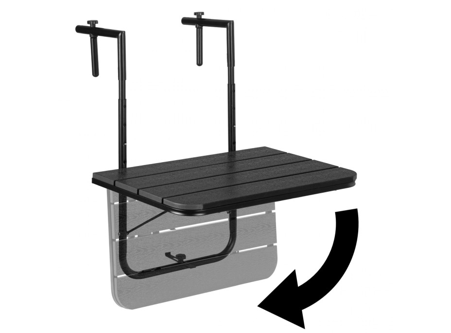 Závěsný stolek na balkon ARETTO - černý