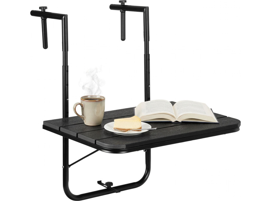 Závěsný stolek na balkon ARETTO - černý