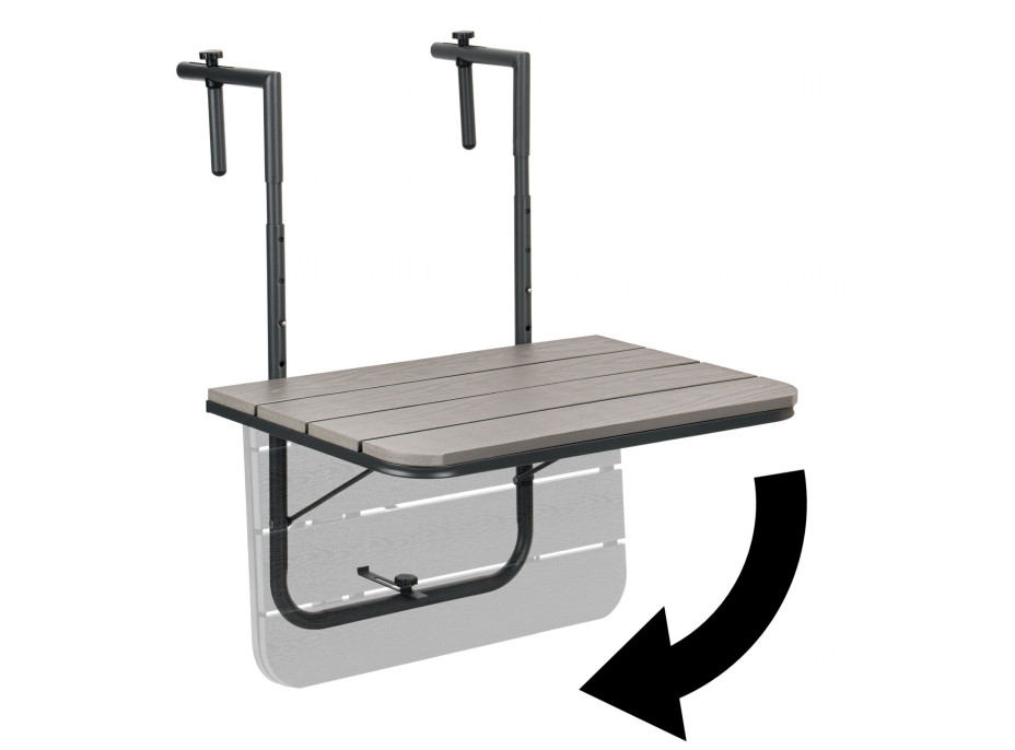 Závěsný stolek na balkon ARETTO - šedý