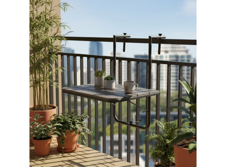 Závěsný stolek na balkon ARETTO - šedý
