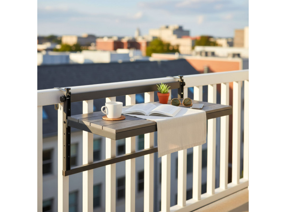 Závěsný stolek na balkon AGATTI BIS STONEWOOD - šedý