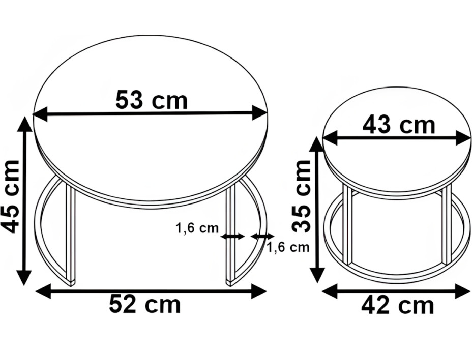 Konferenční stolek GALEN SMALL - grafitový mramor/černý