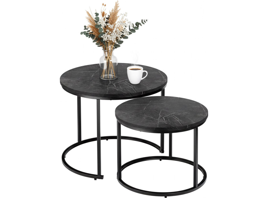 Konferenční stolek GALEN SMALL - grafitový mramor/černý