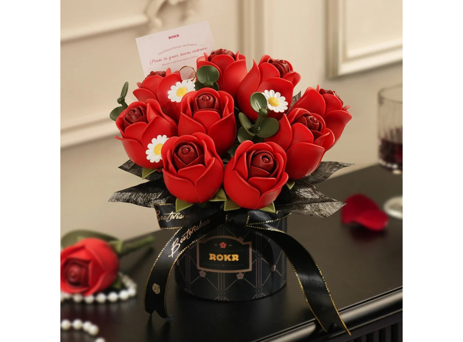 RoboTime 3D skládačka Kytice červených růží