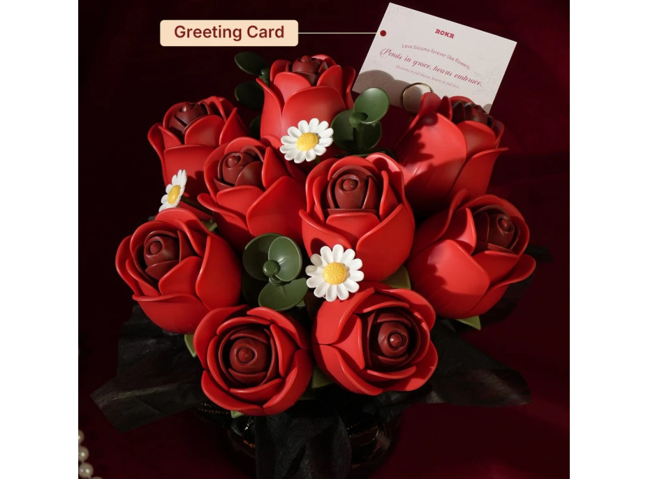 RoboTime 3D skládačka Kytice červených růží