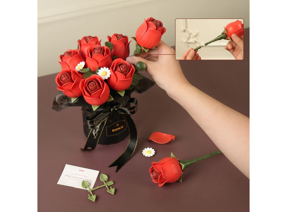 RoboTime 3D skládačka Kytice červených růží