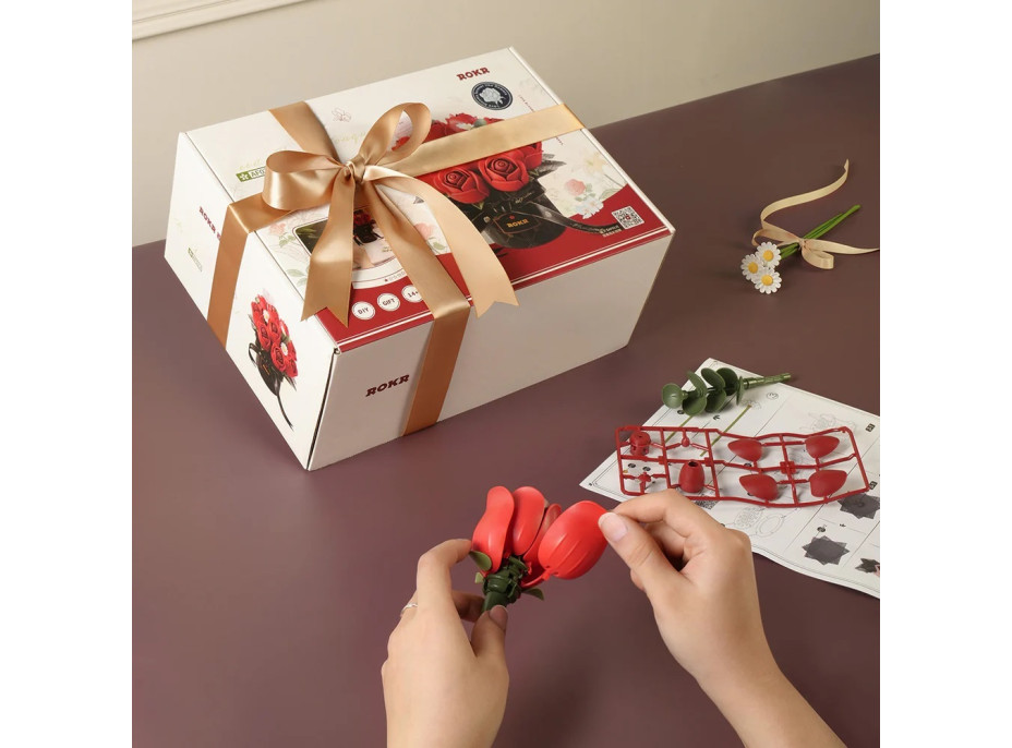 RoboTime 3D skládačka Kytice červených růží