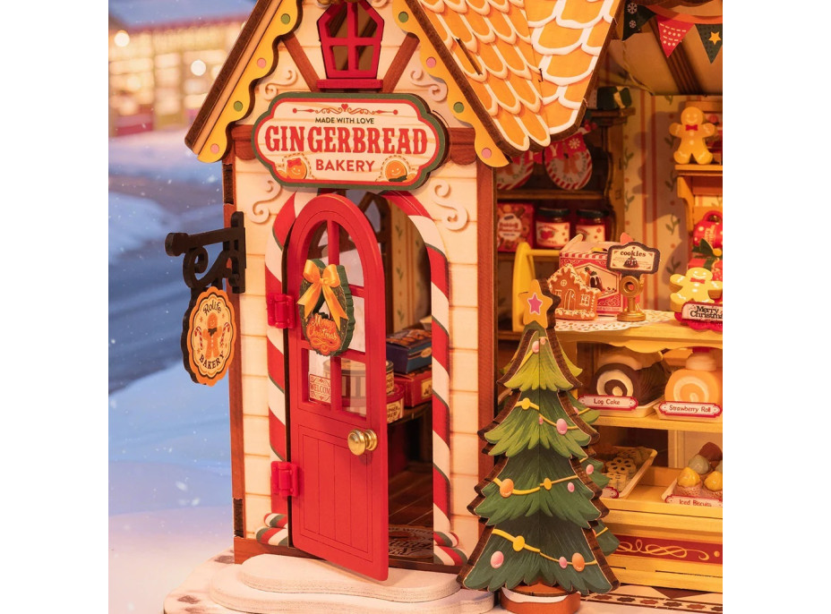 RoboTime 3D dřevěná skládačka Miniatura domečku Perníková chaloupka