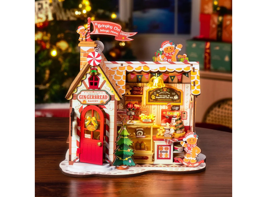 RoboTime 3D dřevěná skládačka Miniatura domečku Perníková chaloupka