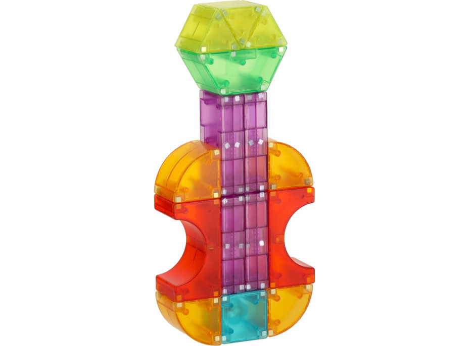 Svítící LED magnetická 3D stavebnice - 134 prvků