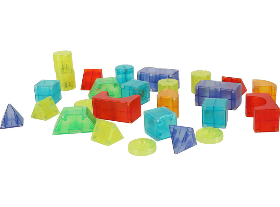 Svítící LED magnetická 3D stavebnice - 134 prvků