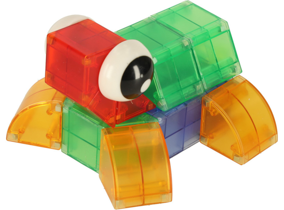 Svítící LED magnetická 3D stavebnice - 32 prvků