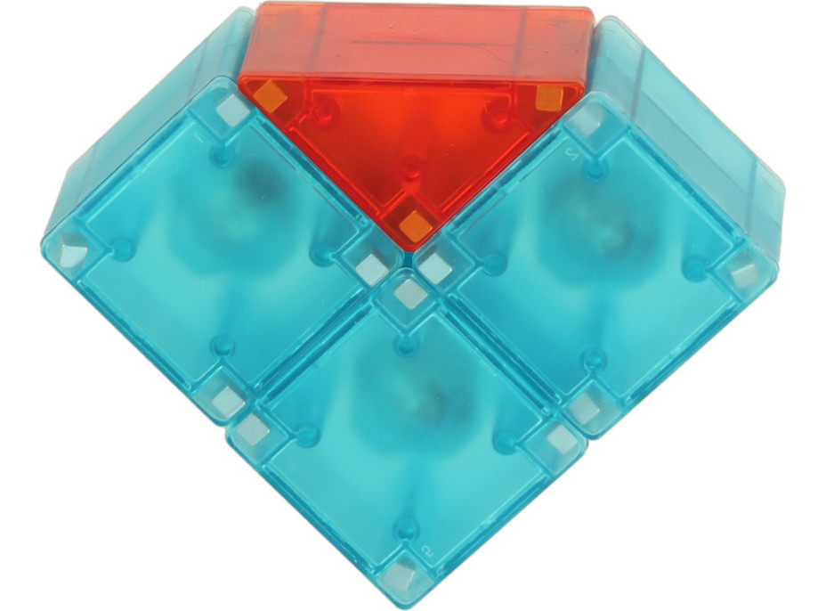 Svítící LED magnetická 3D stavebnice - 32 prvků