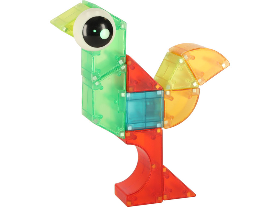 Svítící LED magnetická 3D stavebnice - 32 prvků