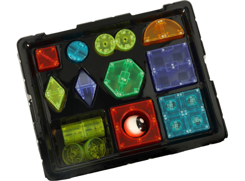 Svítící LED magnetická 3D stavebnice - 32 prvků