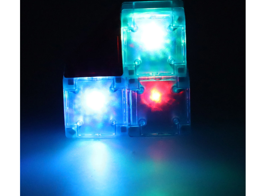Svítící LED magnetická 3D stavebnice - 32 prvků