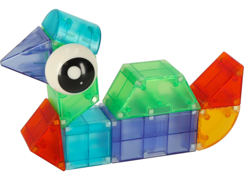 Svítící LED magnetická 3D stavebnice - 64 prvků