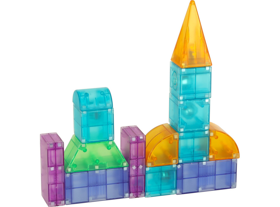 Svítící LED magnetická 3D stavebnice - 64 prvků
