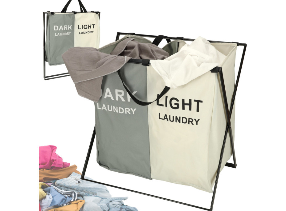 Koš na prádlo - 2 přihrádky