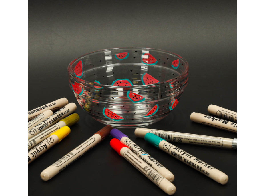 Akrylové voděodolné DIY popisovače - 12 ks