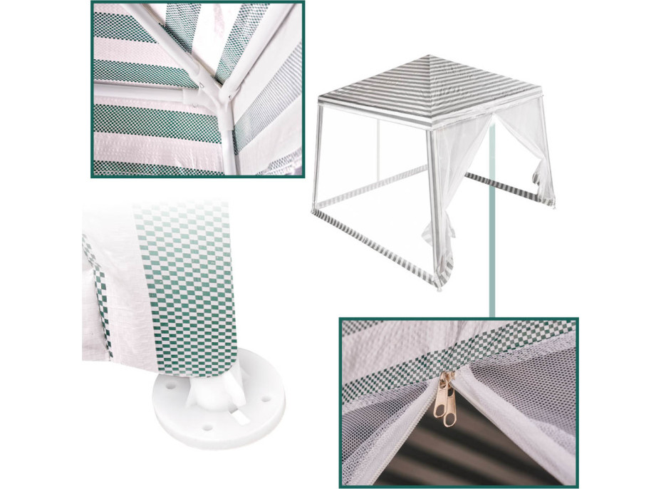 Zahradní altán s moskytiérou 3x3 m - bílý