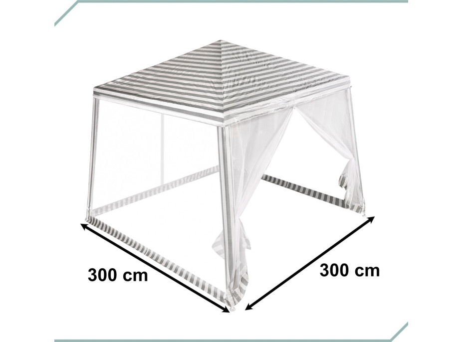 Zahradní altán s moskytiérou 3x3 m - bílý