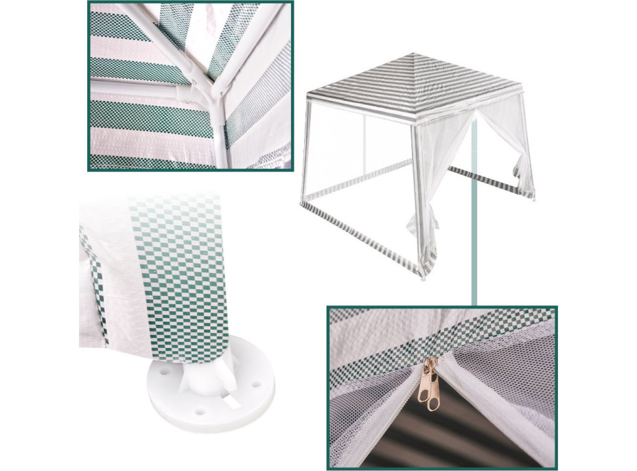 Zahradní altán s moskytiérou 3x3 m - bílý