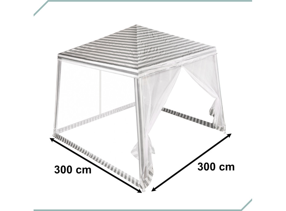 Zahradní altán s moskytiérou 3x3 m - bílý