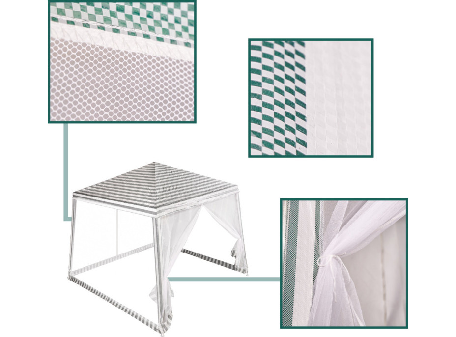 Zahradní altán s moskytiérou 3x3 m - bílý