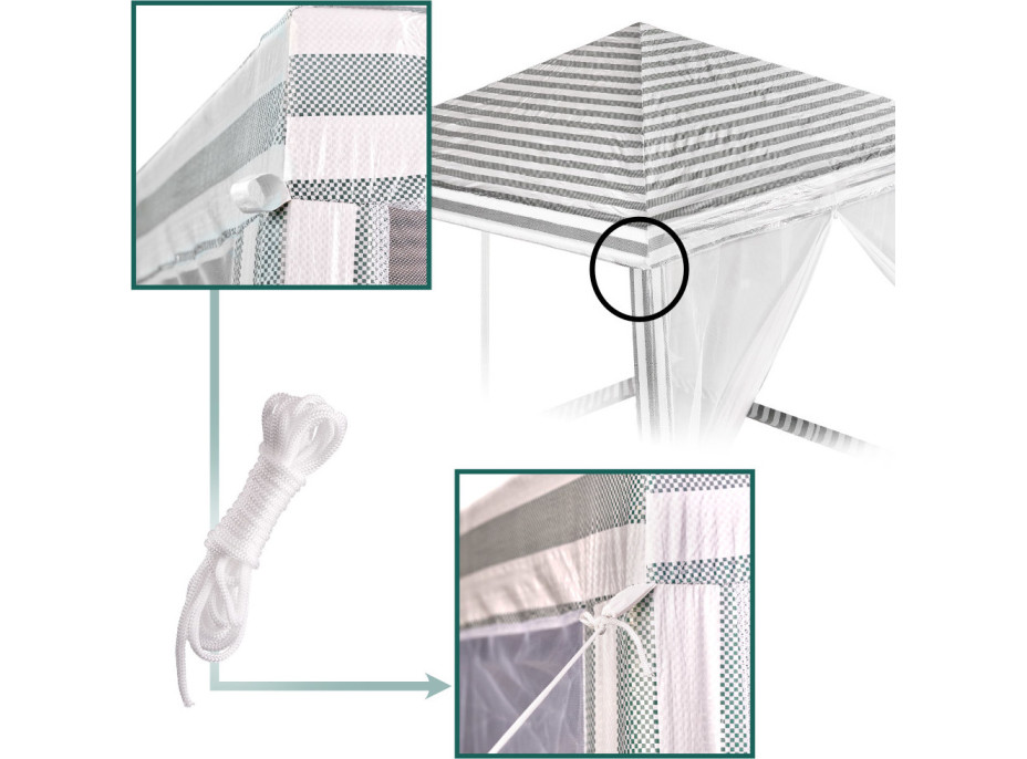 Zahradní altán s moskytiérou 3x3 m - bílý