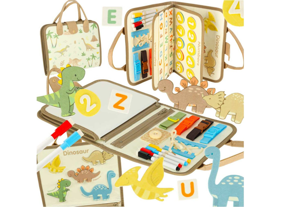 Smyslový manipulační Montessori kufřík - Dinosaur