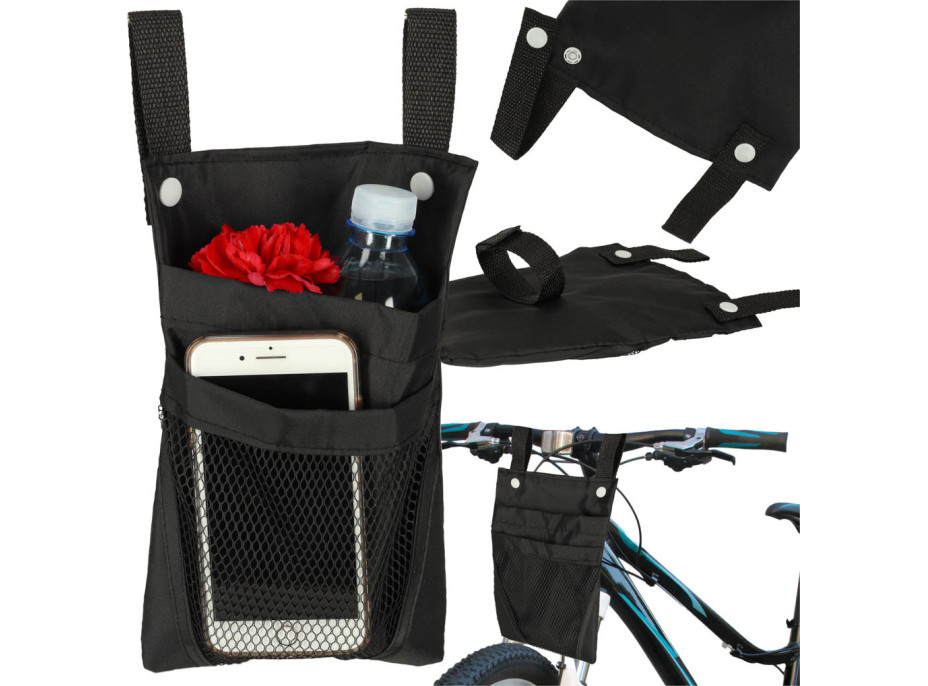 Brašna na telefon na řídítka - černá