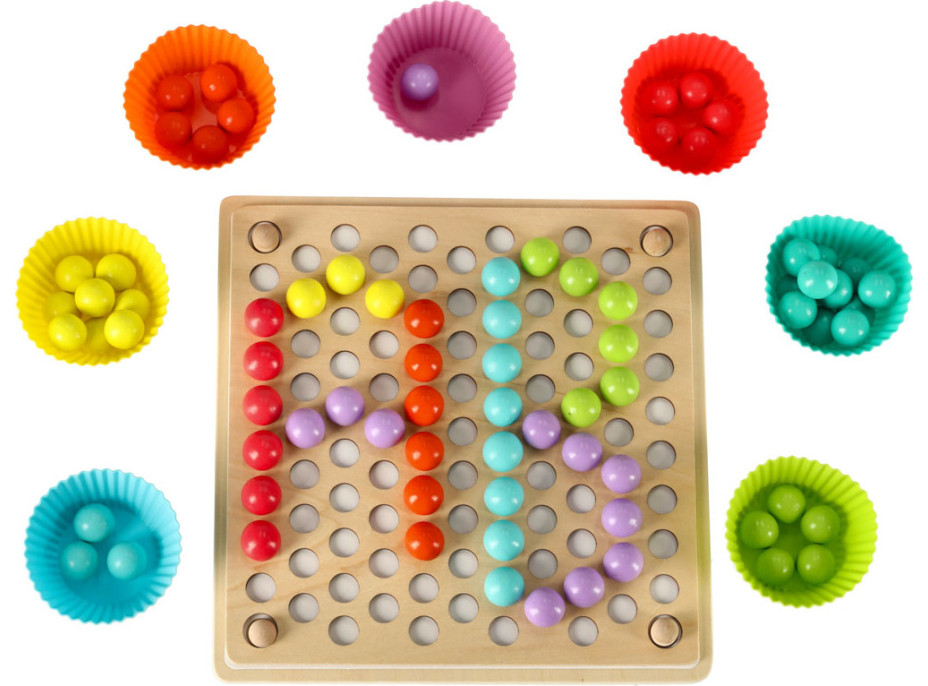 Vzdělávací Montessori kuličková mozaika - 77 prvků