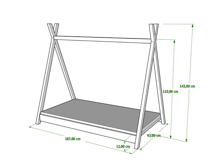 Dětská postel TEEPEE SAM - 180x80 cm