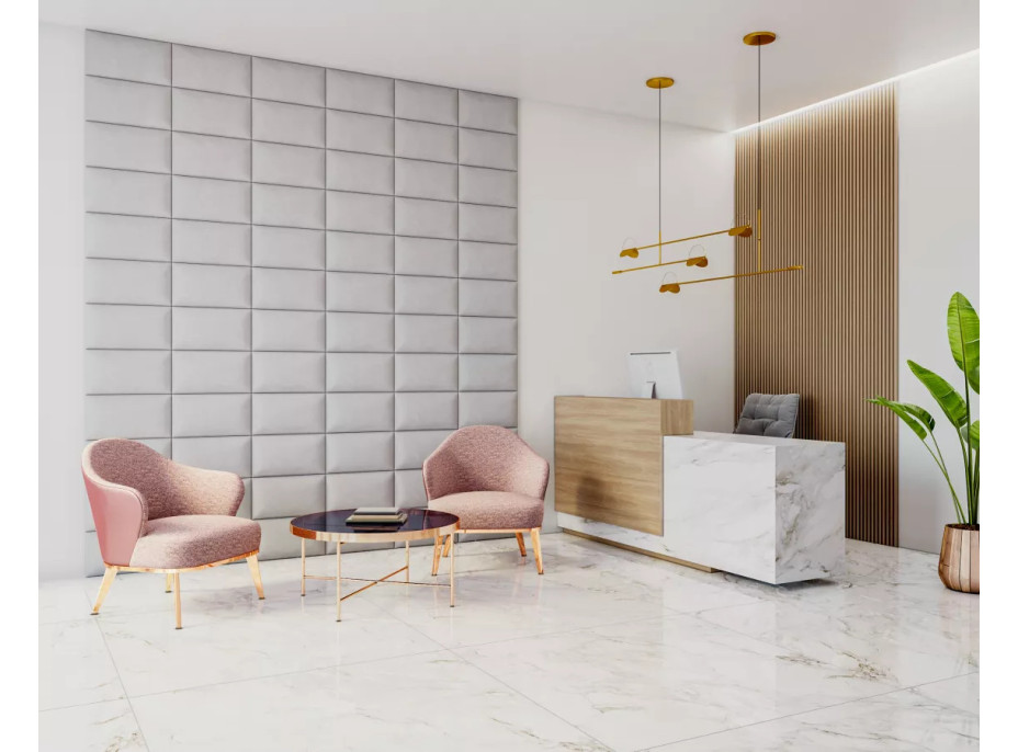 Čalouněný panel na zeď TRINITY - 45x25 cm, tyrkysový