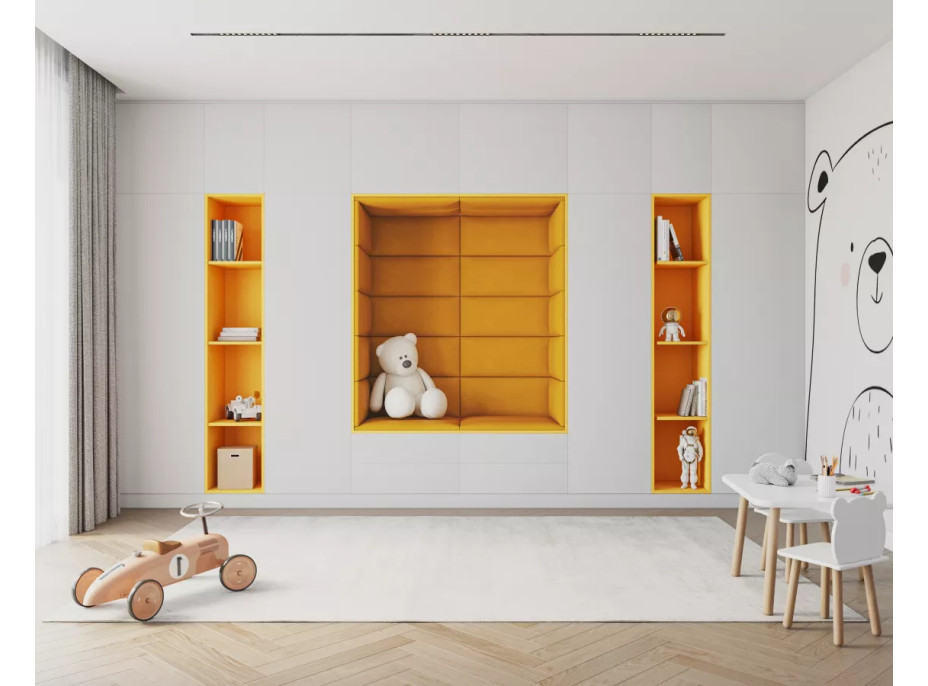 Čalouněný panel na zeď TRINITY - 45x25 cm, tyrkysový