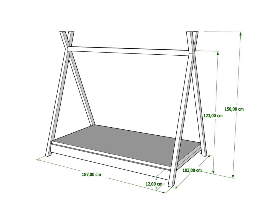 Dětská postel TEEPEE SAM - 180x90 cm