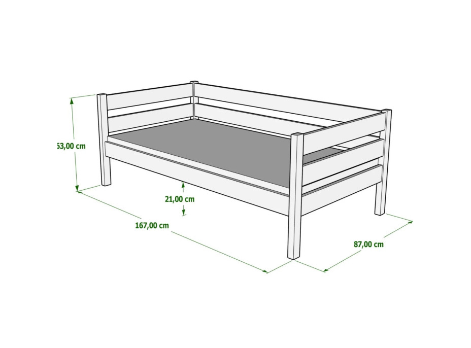 Dětská postel z masivu KARAS 2 - 160x80 cm