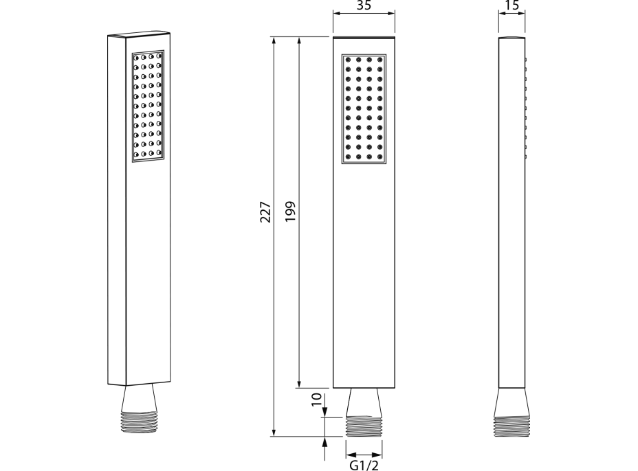 Sapho Ruční sprcha, 200mm, gun metal DO381
