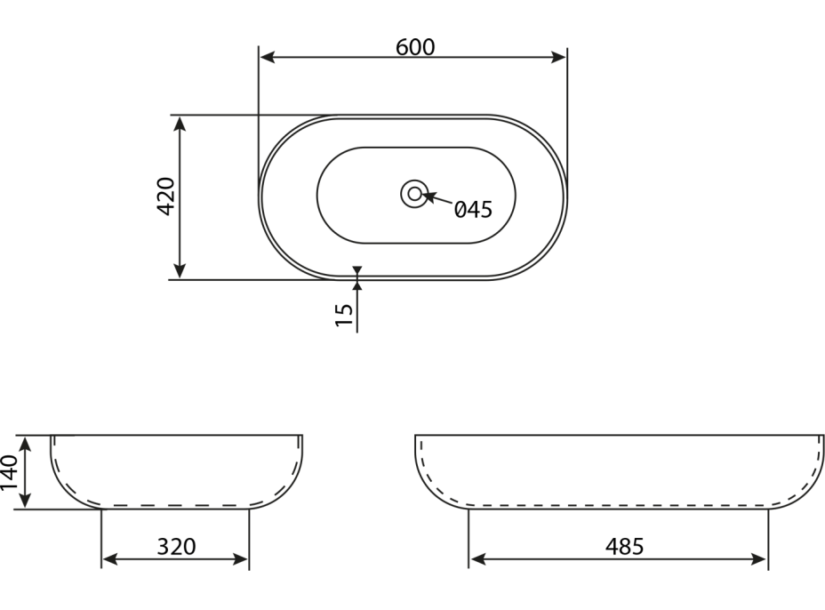 Sapho CALEO keramické umyvadlo na desku, 60x42cm, portoro mramor CA590PT