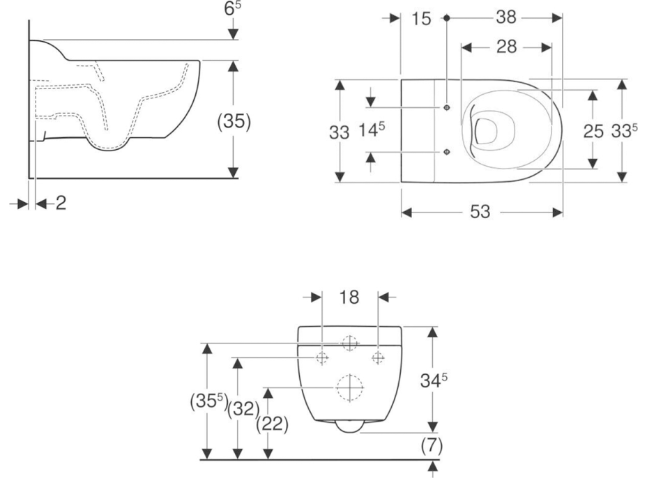 Geberit GEBERIT BAMBINI WC závěsné, Rimfree, bílá 502.959.00.1