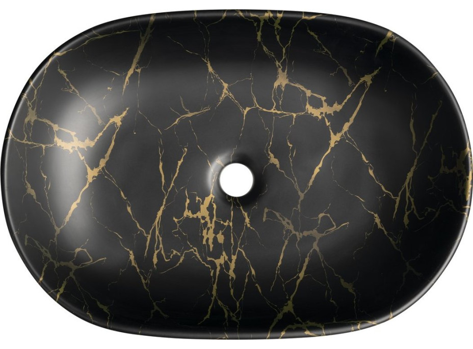 Sapho CALEO keramické umyvadlo na desku, 60x42cm, portoro mramor CA590PT